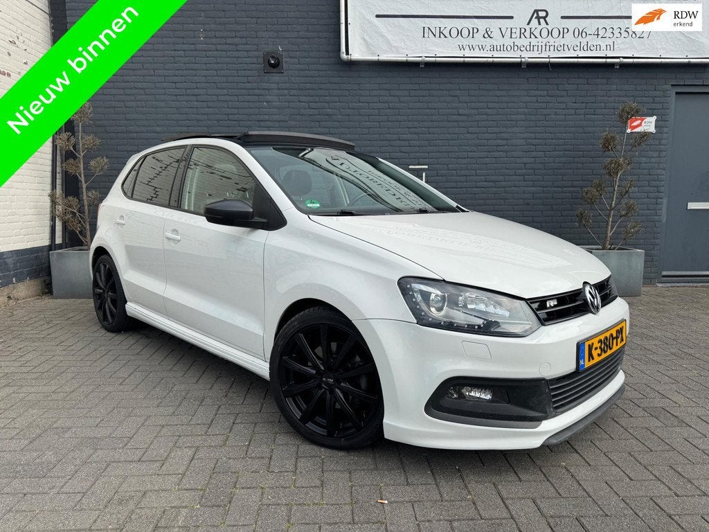Volkswagen Polo 1.2 TSI R-Line DSG Panoramadak Clima! Inruil, Euro 5, Zwart, 4 cilinders, Leder en Stof