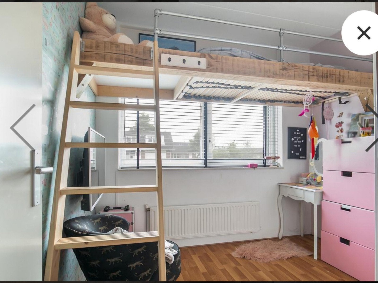 Hoogslaper op maat gemaakt - Stevig en ruimtebesparend, Ophalen, Gebruikt, Eenpersoons, 200 cm