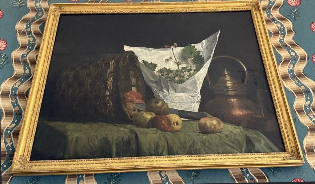 Oud stilleven door de Franse schilder Franck Cinot., Ophalen