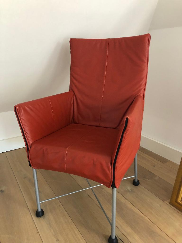 Montis Chaplin Stoelen (set van 2) - Rood, Ophalen, Gebruikt, Twee, Leer