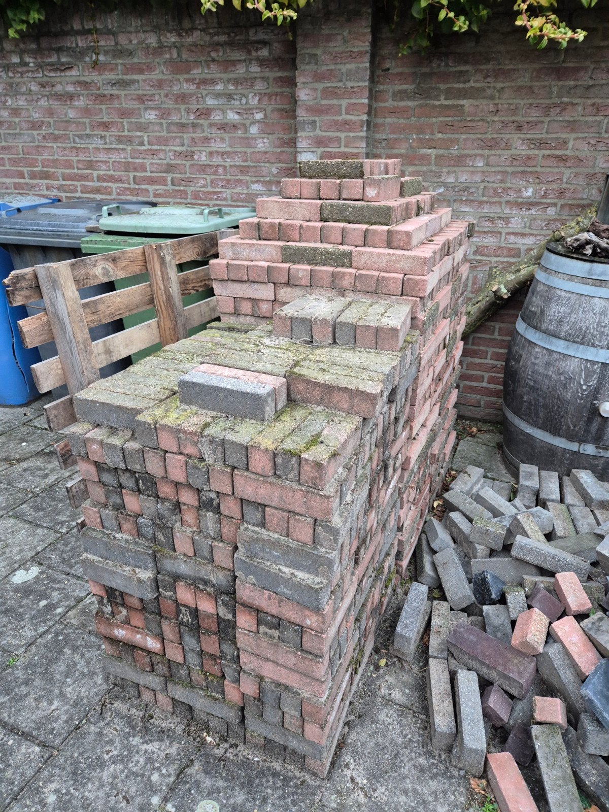 Graris rood/grijs waaltjes, Tuin en Terras, Ophalen, Beton, 10 m² of meer, Klinkers
