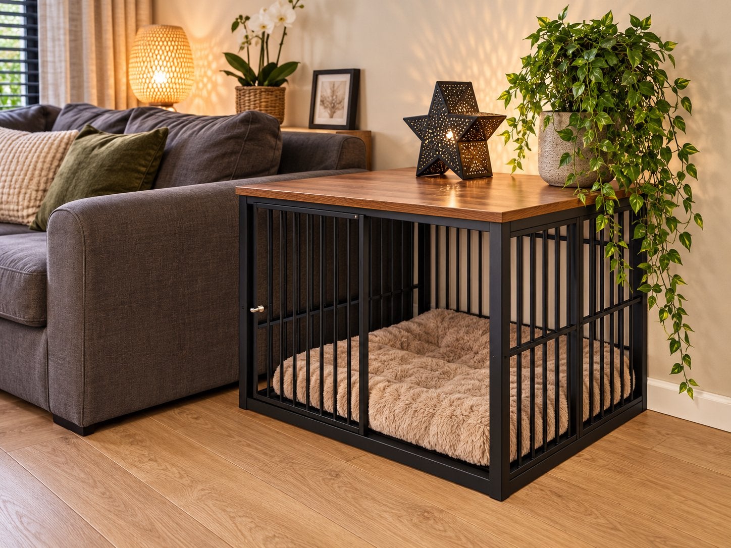Luxe hondenbench/ meubelbench industriele look, Dieren en Toebehoren, Ophalen, Zo goed als nieuw