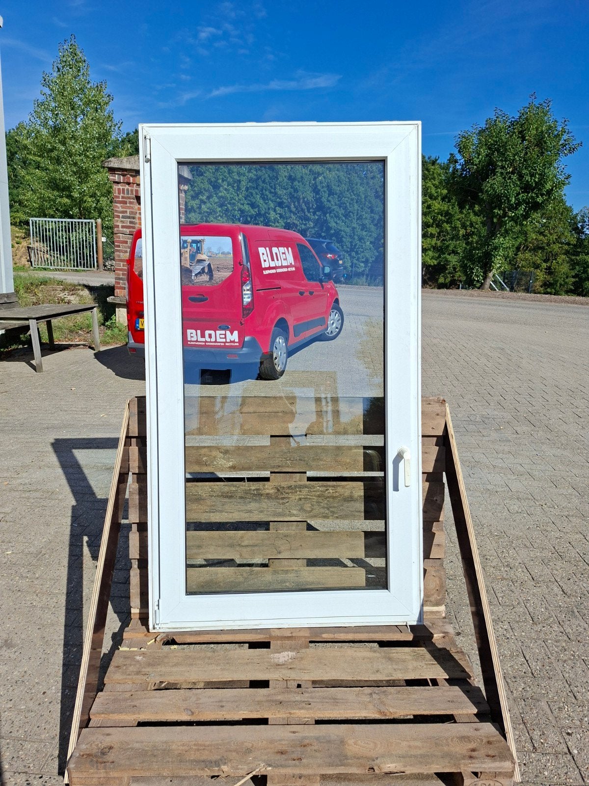 Raamen kunstof, draai kiep., Kunststof, Gebruikt, Raamkozijn, Inclusief glas