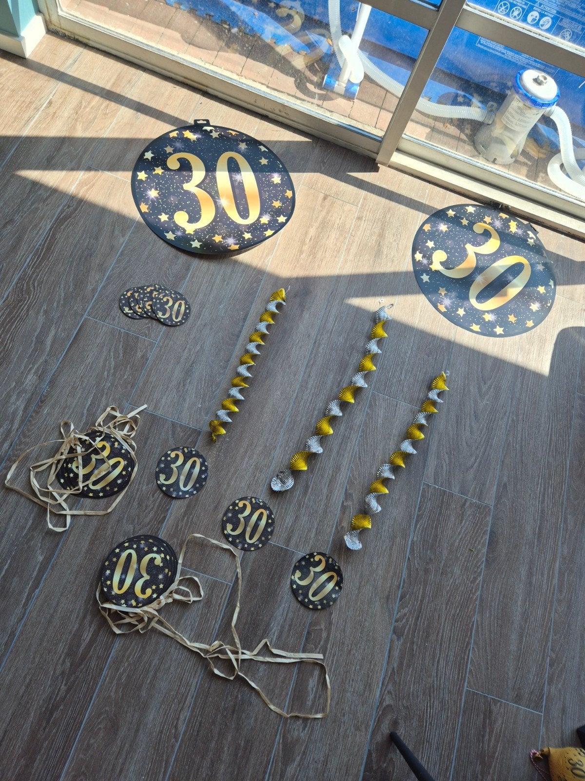 30 jaar verjaardag versiering - Ballonnen en decoratie, Ophalen of Verzenden, Gebruikt, Versiering, Verjaardag