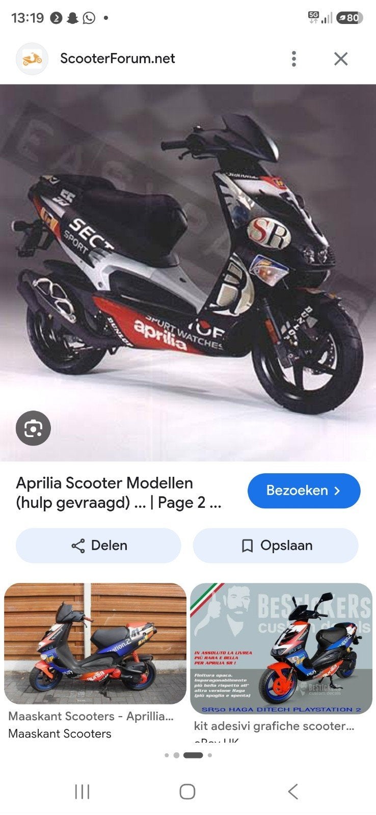 Nieuwe (NOS) Aprilia SR kappenset - Unieke kans!, Fietsen en Brommers, Ophalen, Nieuw, Kap, Aprilia