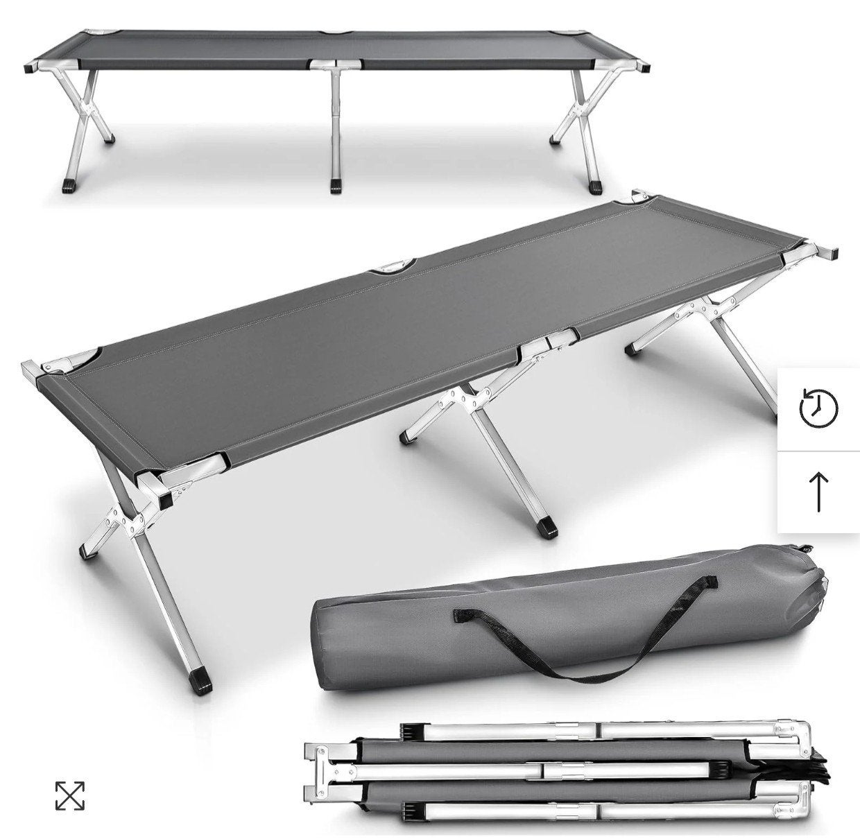 Nieuw Grijs Veldbed - 210x72x45 cm, Max 150 kg, Ophalen of Verzenden, Nieuw