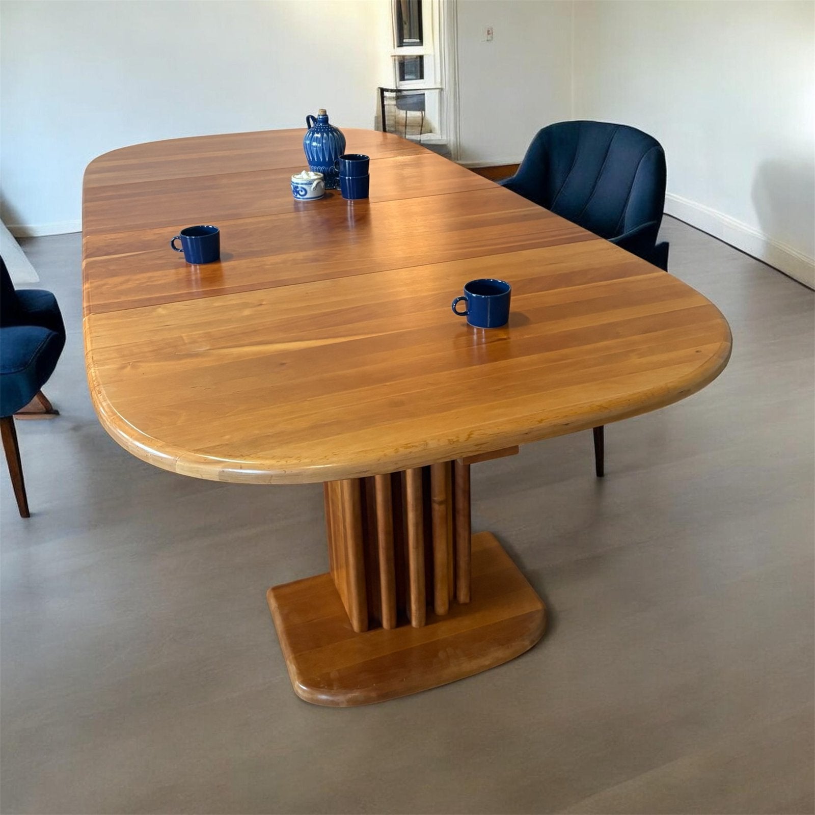 Uitschuifbare eettafel van eiken hout, Gebruikt, 100 tot 150 cm, Ophalen of Verzenden, 150 tot 200 cm
