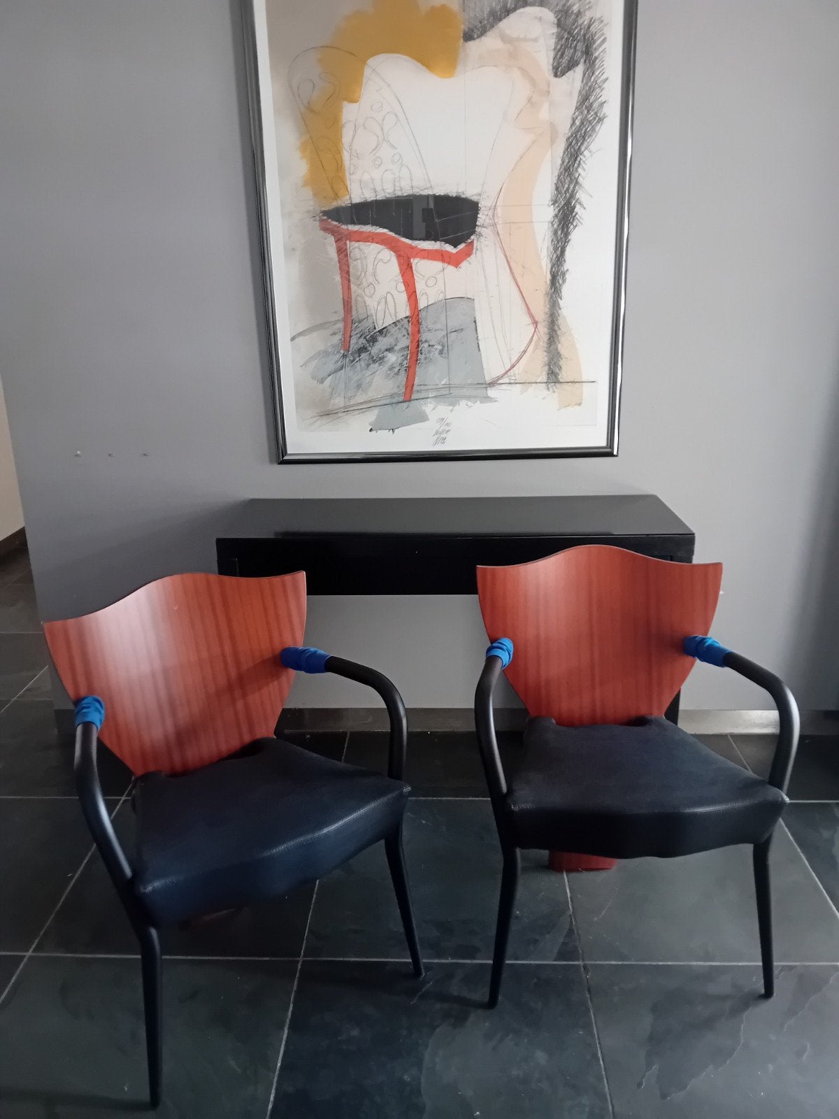 Set van 2 Borek Sipek Dalami stoelen, Ophalen, Twee, Zwart, Zo goed als nieuw