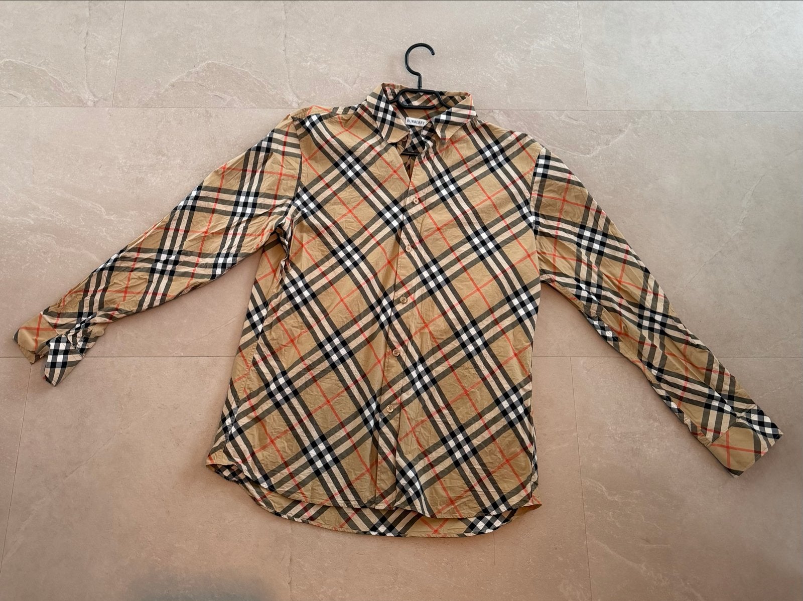 Burberry blouse - Maat L, Ophalen of Verzenden, Zo goed als nieuw, Beige, Halswijdte 41/42 (L)