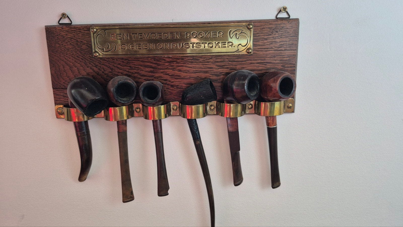 Antieke pijpenstelen met rekje - 6 verschillende pijpen, Verzamelen, Rookartikelen, Aanstekers en Luciferdoosjes, Ophalen of Verzenden
