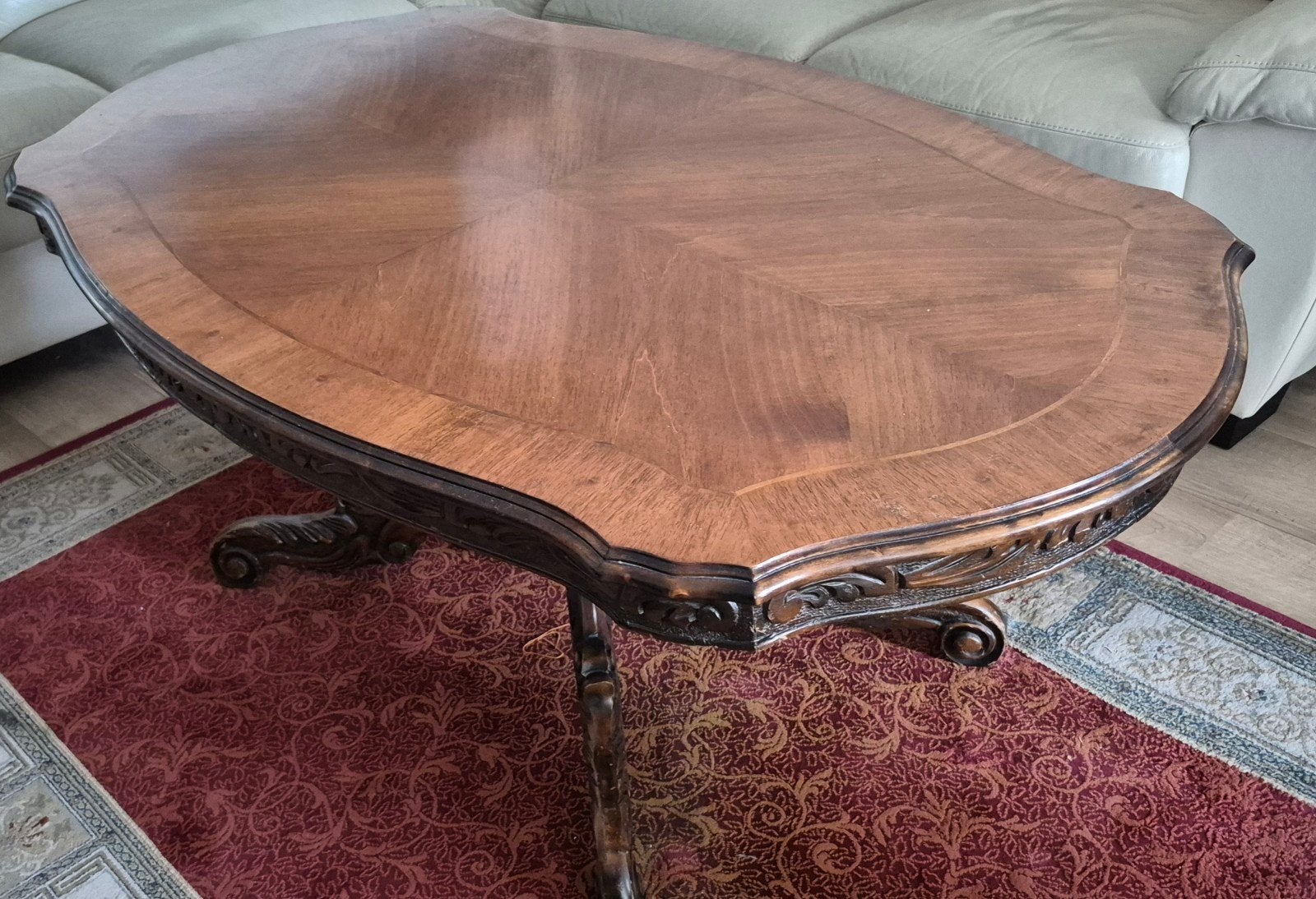 Antieke salontafel, hout, 145 x 85 cm, Ophalen