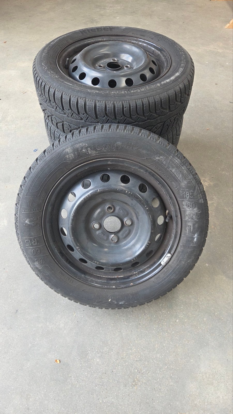 Stalen velgen met winterbanden, Auto-onderdelen, Banden en Velgen, Ophalen, Gebruikt, 15 inch, Banden en Velgen