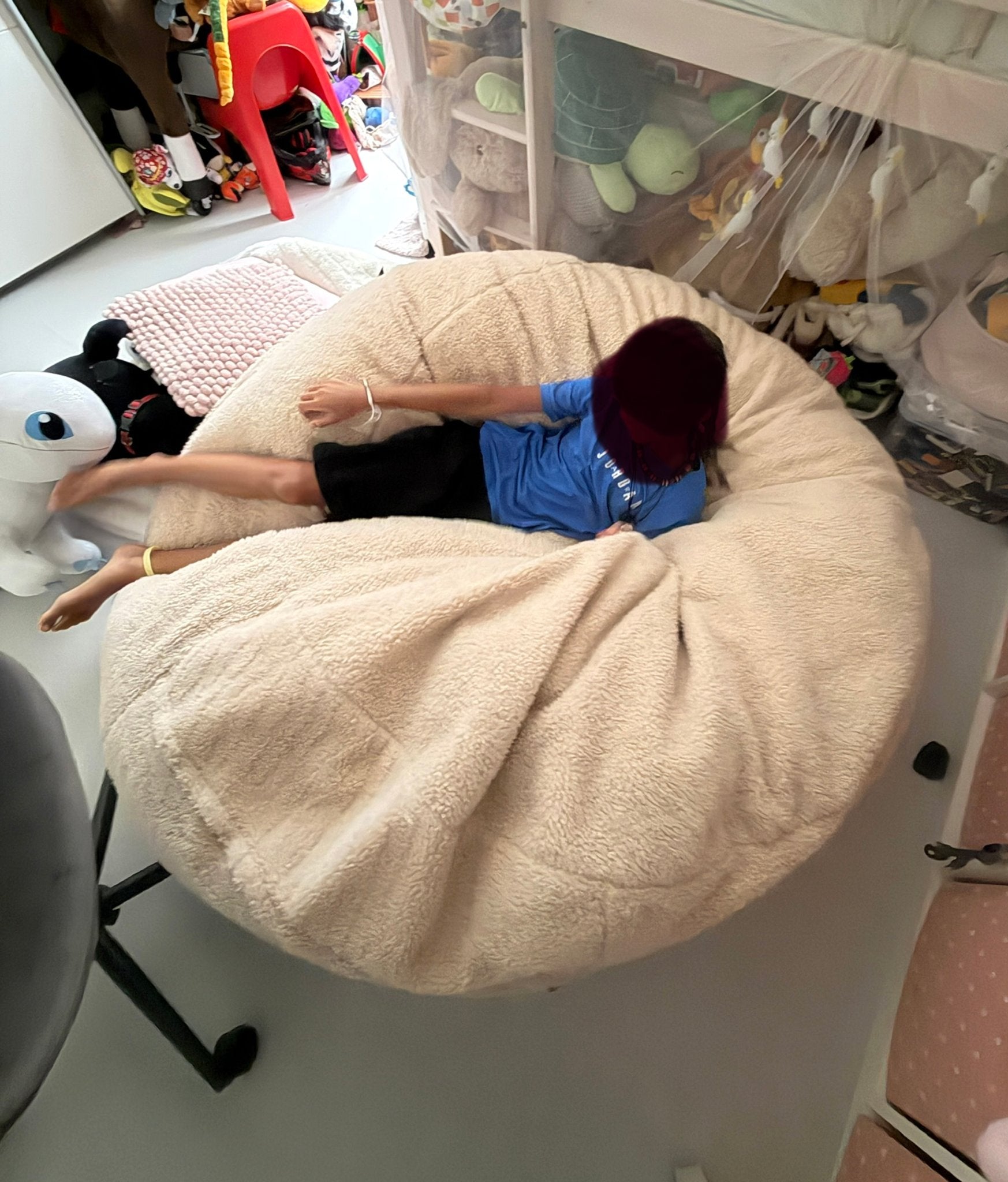 Loungepug Mega-Mammoet Zitzak Bank - Beige/Ivoor, Ophalen, Zo goed als nieuw, Beige, Zitzak