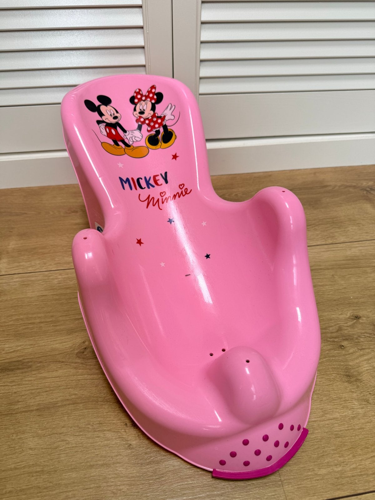 Roze baby badzitje met Mickey en Minnie Mouse, Zo goed als nieuw, Badzitje of Badring, Standaard, Ophalen