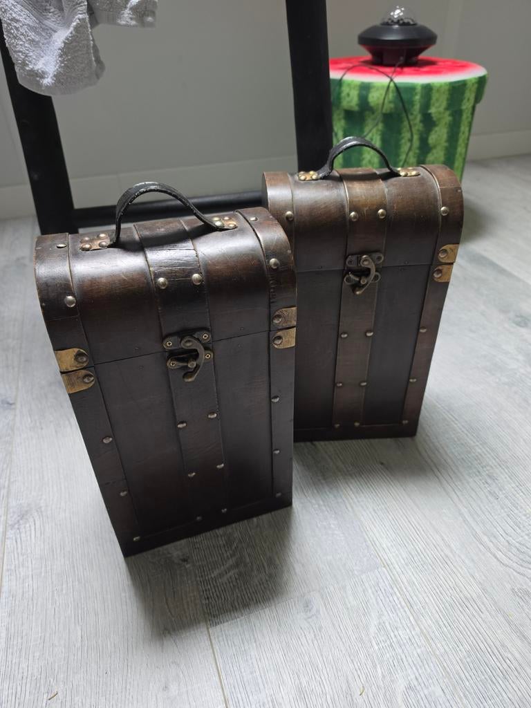 Decoratieve houten kisten, Huis en Inrichting, Woonaccessoires | Kisten, Minder dan 50 cm, Gebruikt, 50 tot 75 cm, Minder dan 50 cm