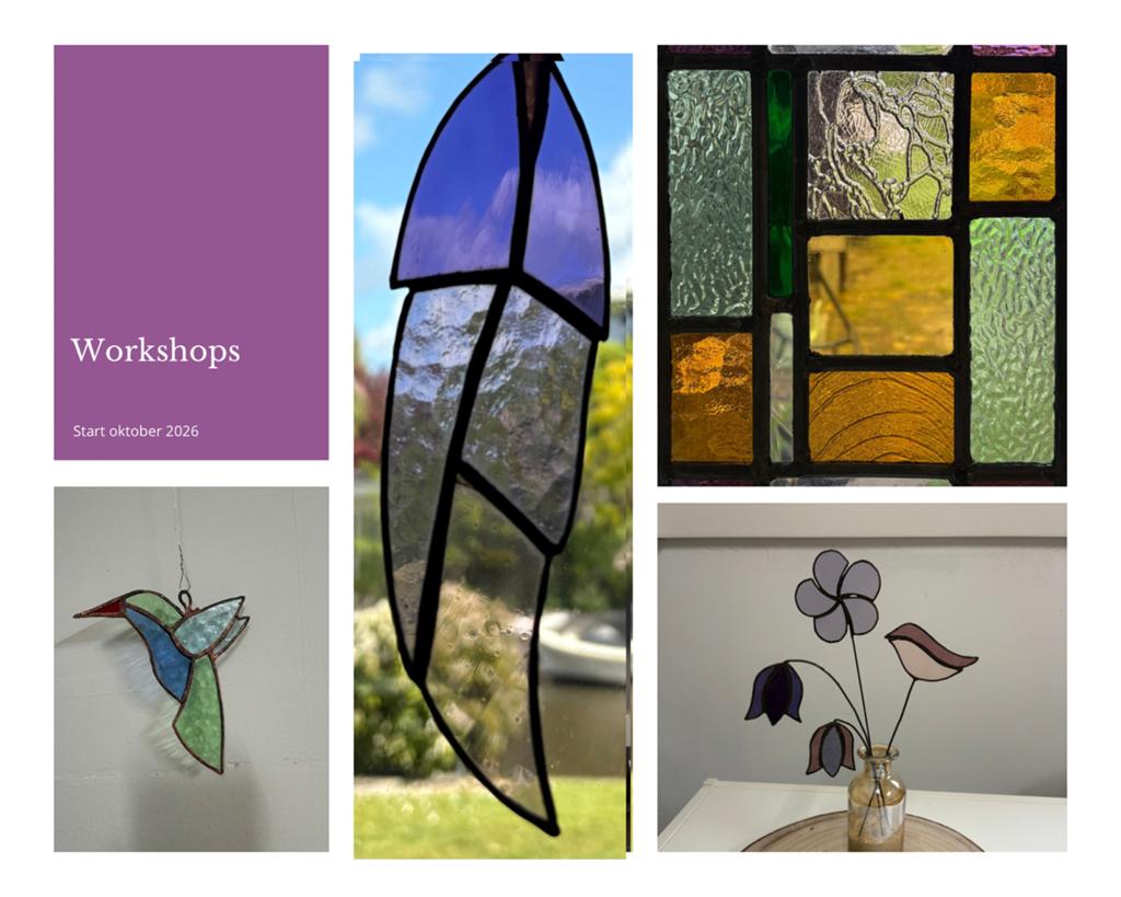 Workshop Glasbloem in Tiffany Techniek, Ophalen