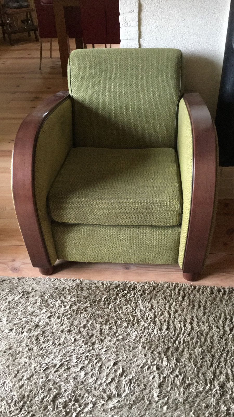 Art Deco fauteuil, Ophalen, Gebruikt, 75 tot 100 cm, Stof