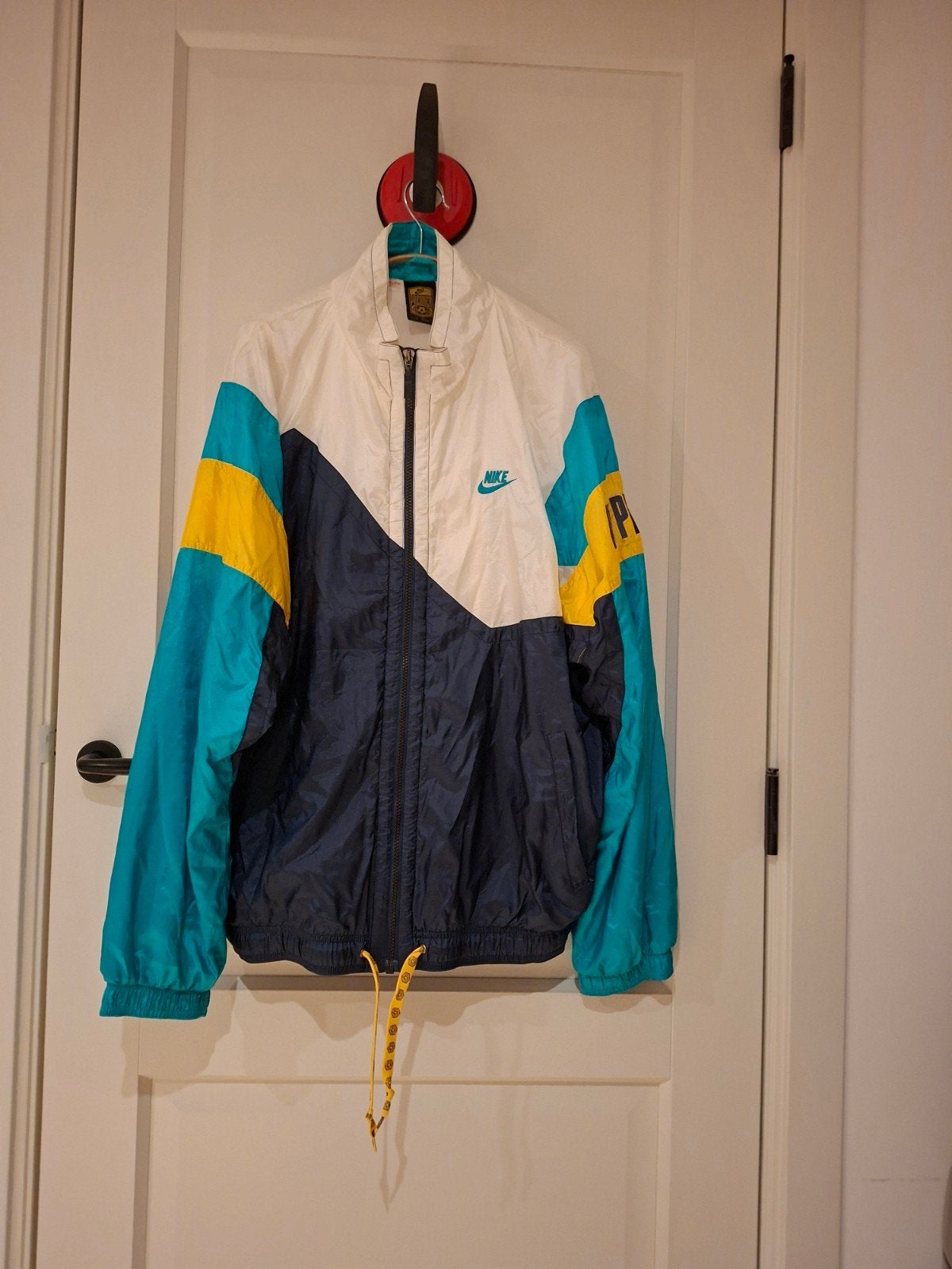 Vintage Nike Premier Windjack -Michael dietz - Maat L  90s, Maat 52/54 (L), Verzenden, Wit, Nike