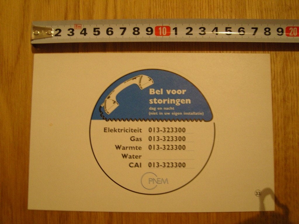 sticker tilburg PNEM bel voor storingen tel.nrs., Verzamelen, Ophalen of Verzenden, Zo goed als nieuw