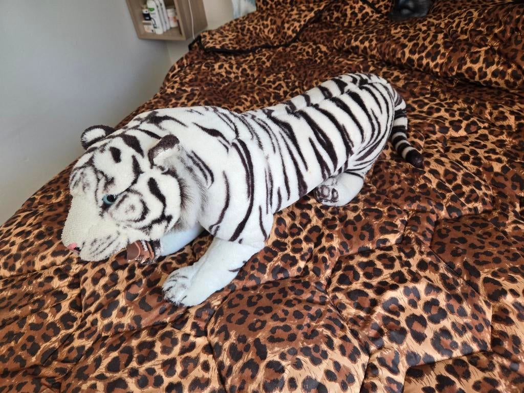 Witte Pluche Tijger Knuffel - 50 cm, IKEA, Ophalen of Verzenden, Middelgroot (20 tot 80 cm), Wit
