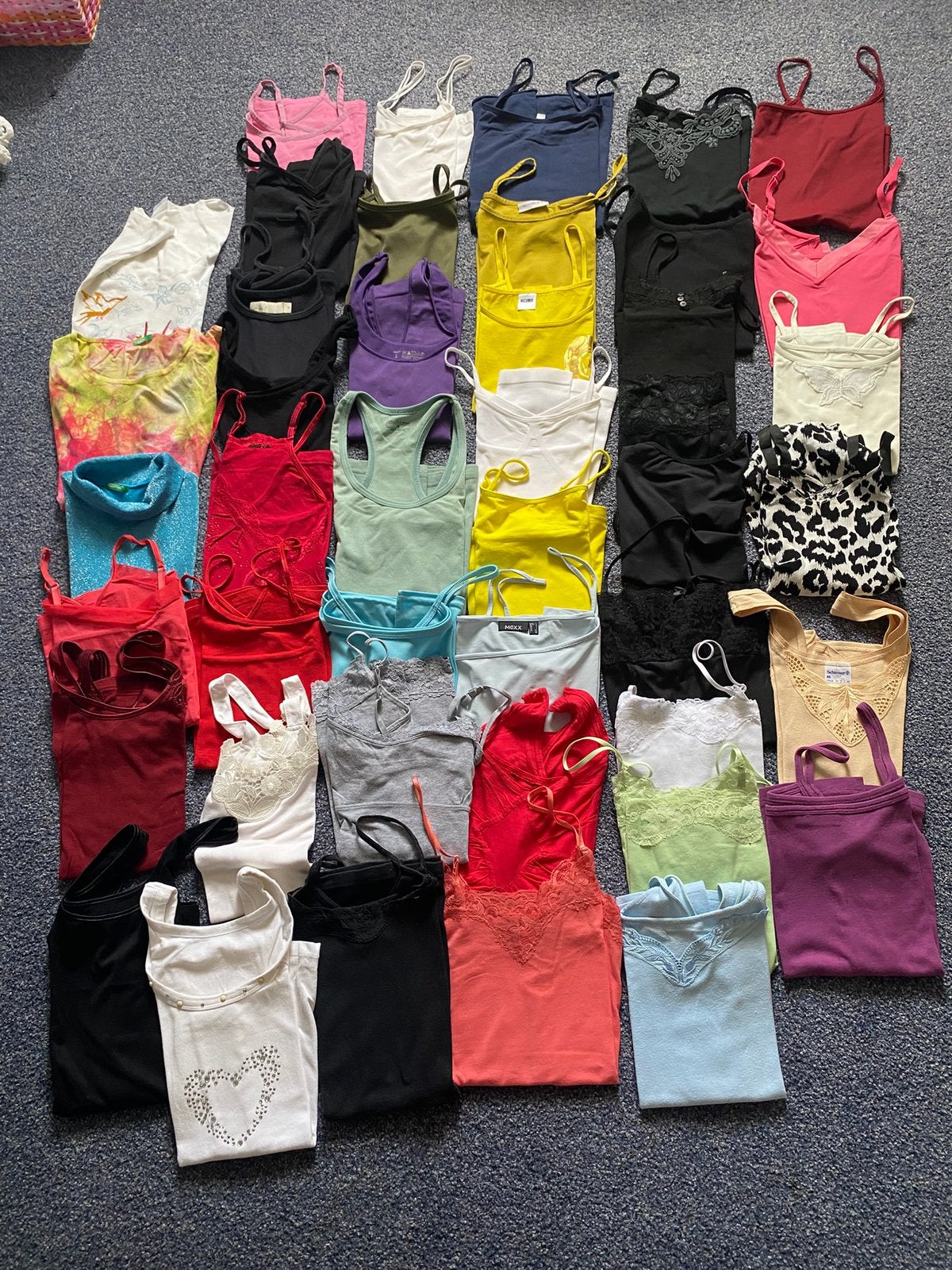42 dames topjes mt m/l, Ophalen of Verzenden, Zo goed als nieuw, Maat 38/40 (M), Zonder mouw