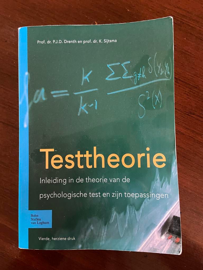 Testtheorie: Inleiding psychologische test en toepassingen, Boeken, Ophalen of Verzenden, Gamma, Zo goed als nieuw, WO