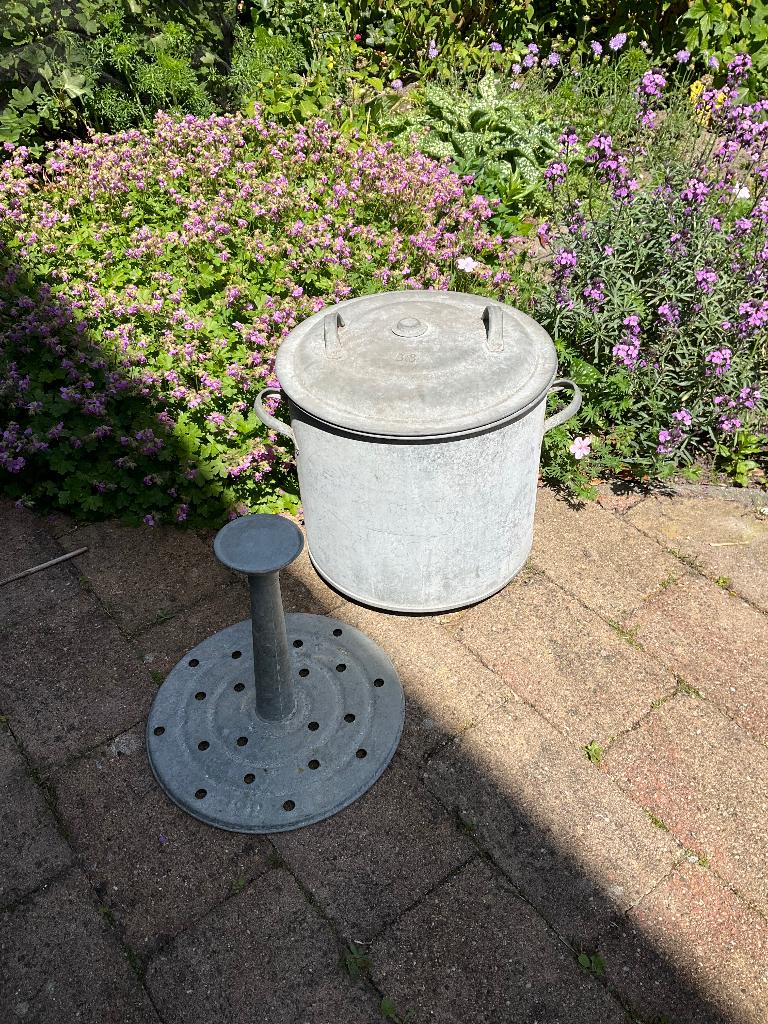 Te koop:  Brocante zinken weck ketel, Ophalen