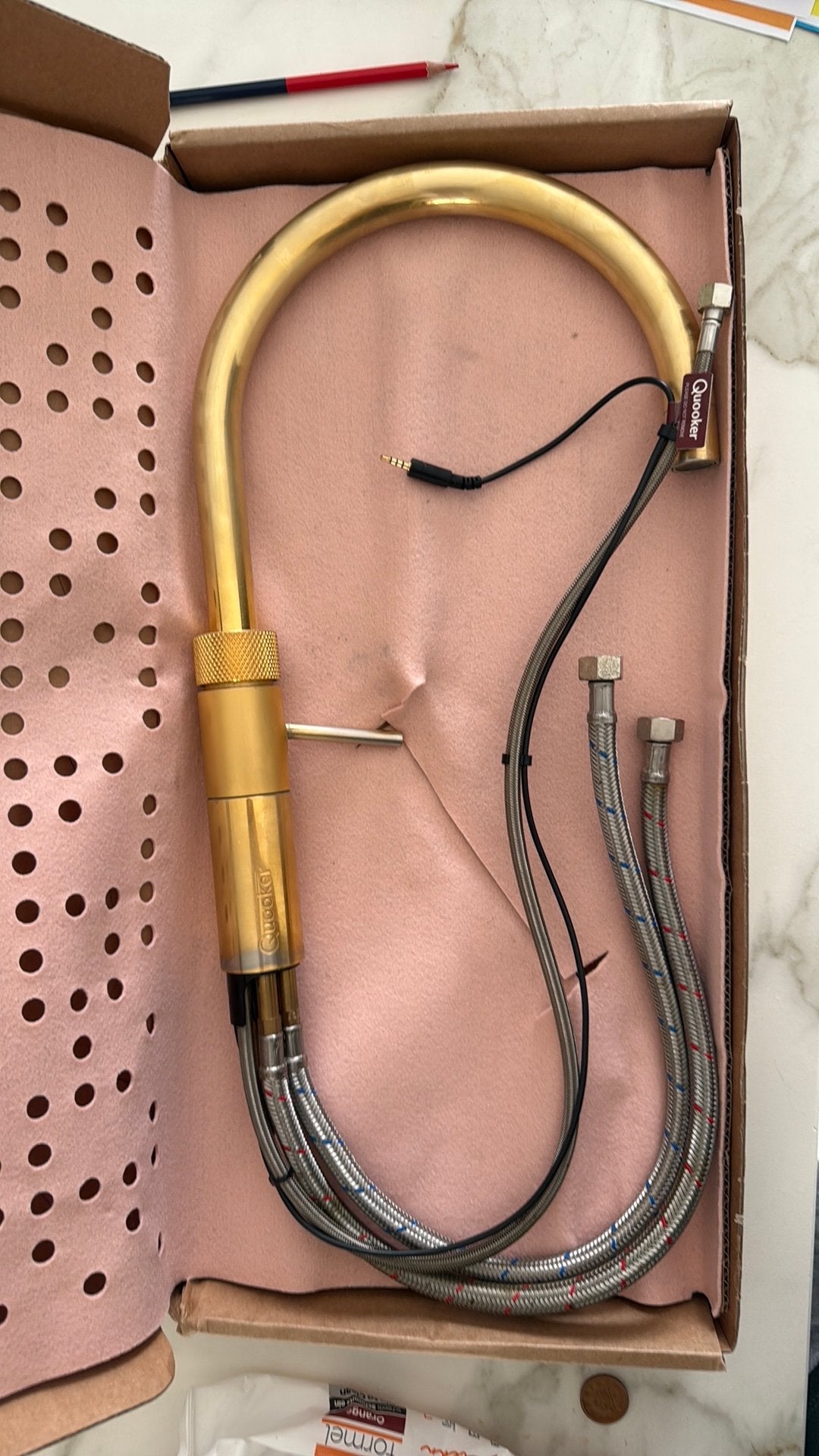 *defecte* Quooker Fusion Round Polished Brass Gold, Ophalen of Verzenden, Gebruikt, Chroom, Kraan