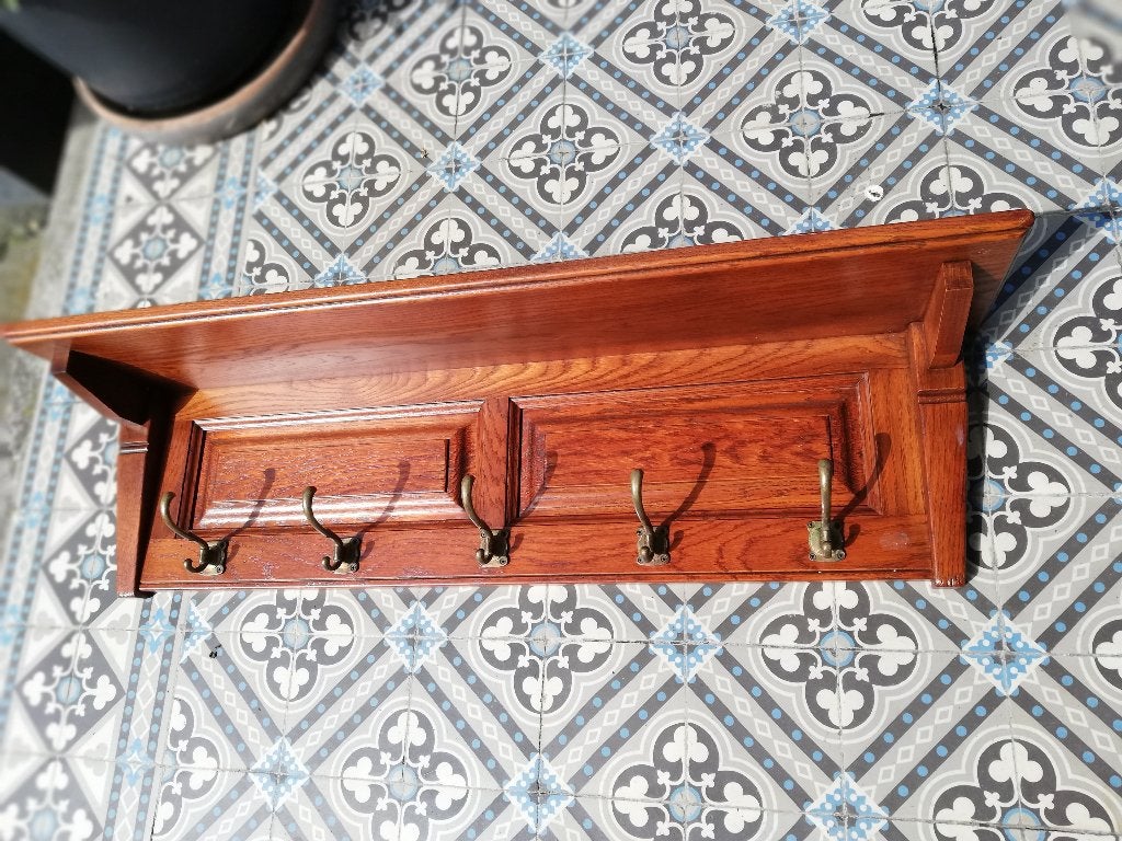 Strakke houten kapstok 5 mooie haken, 100 cm breed, Zo goed als nieuw, Minder dan 100 cm, Hout, Ophalen