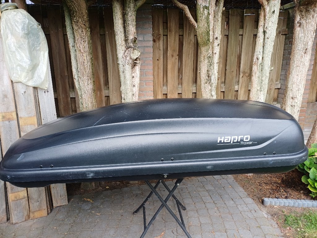 dakkoffer - ski-box  Hapro Traxer 5.6 - 370 Liter, Auto diversen, Dakkoffers, Ophalen, Zo goed als nieuw