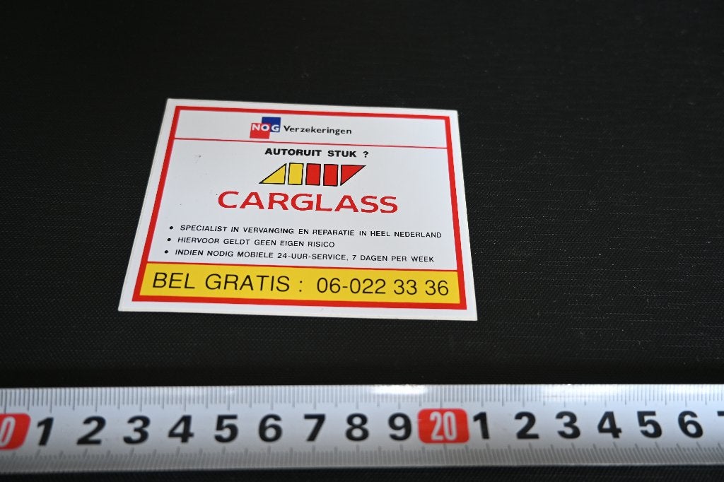 sticker NOG Verzekeringen CARGLASS, Verzamelen, Stickers, Ophalen, Zo goed als nieuw