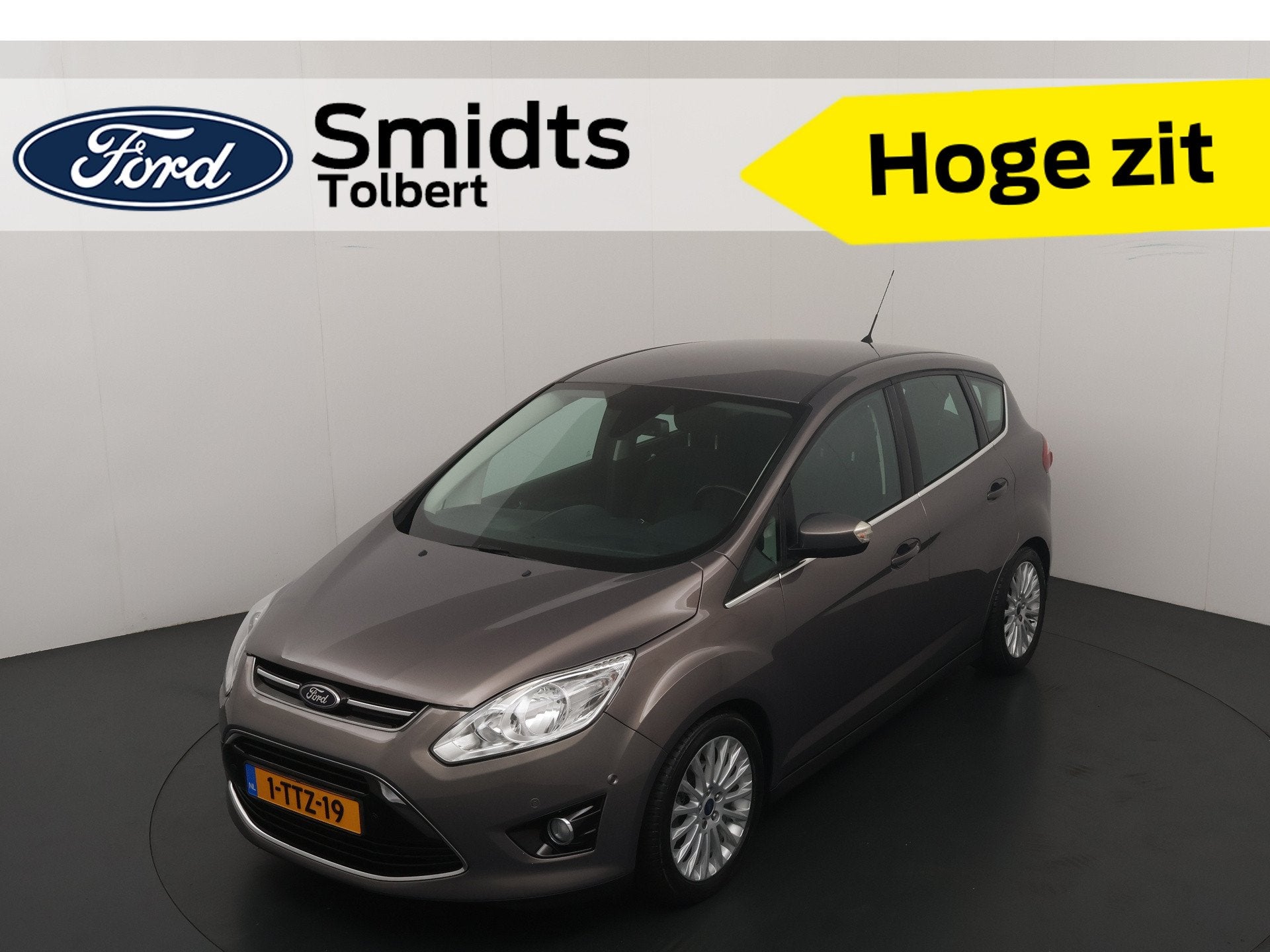 Ford C-MAX 125PK Edition Plus | Clima | Cruise | Trekhaak |, Auto's, Gebruikt, Zwart, Origineel Nederlands, Handgeschakeld
