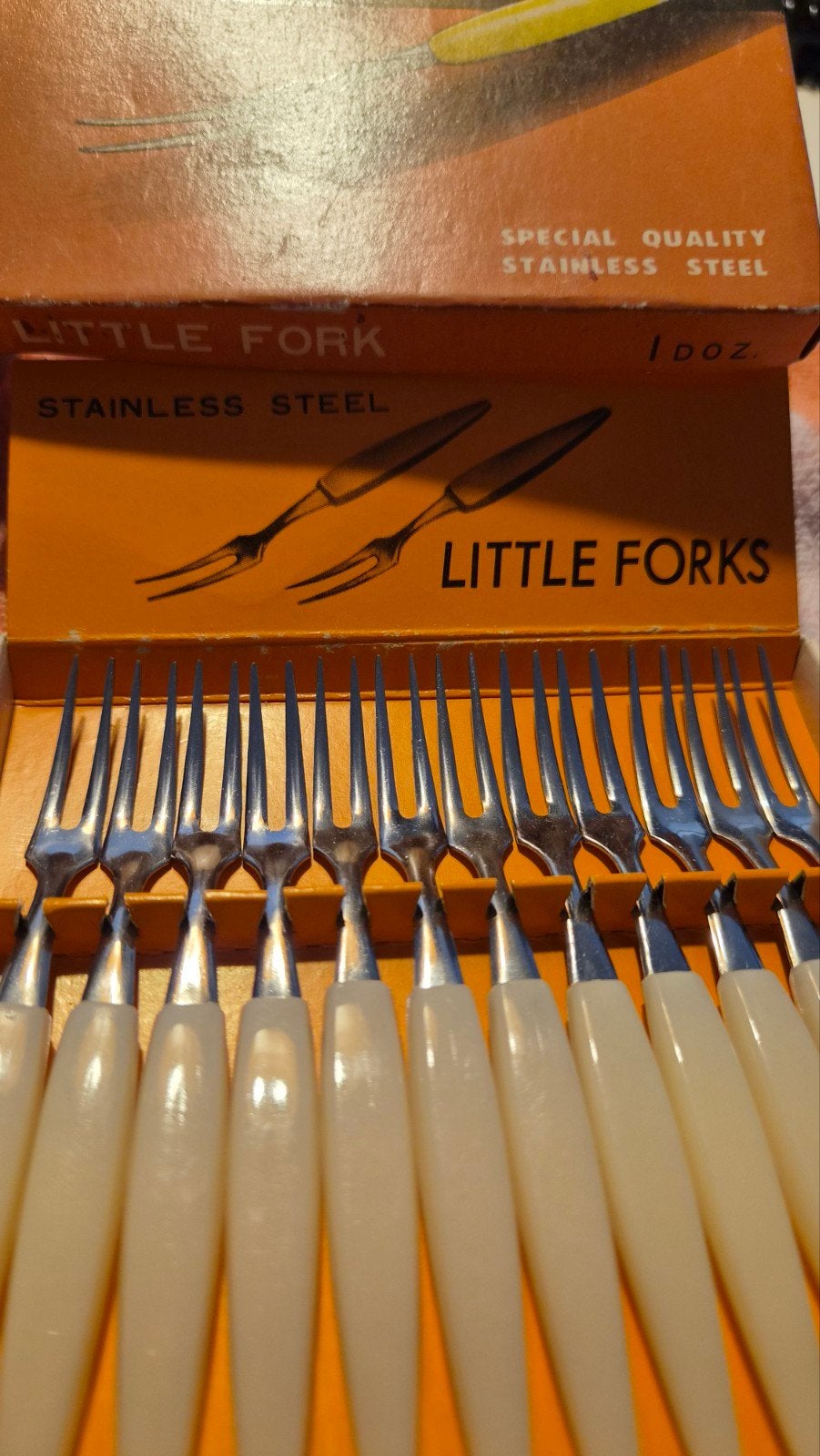 vorkjes vintage in originele doosje, Ophalen of Verzenden