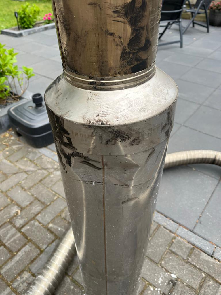 Dubbelwandige kachelpijp / afvoerpijp - Metaloterm Ontop, Ophalen of Verzenden, Gebruikt
