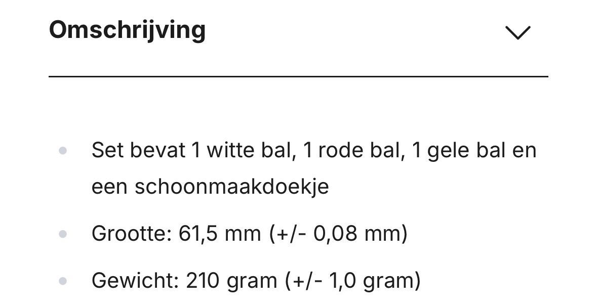 DYNAspheres biljart ballen set silver, Ophalen, Kalshoven 12-B Breda, Keu of Ballen, Stoffelen