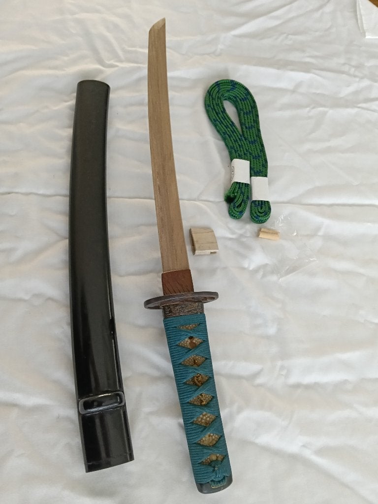 Antieke Japanse wakizashi koshirae , katana, tanto., Hout, Wapen, Handgemaakt, Ophalen of Verzenden
