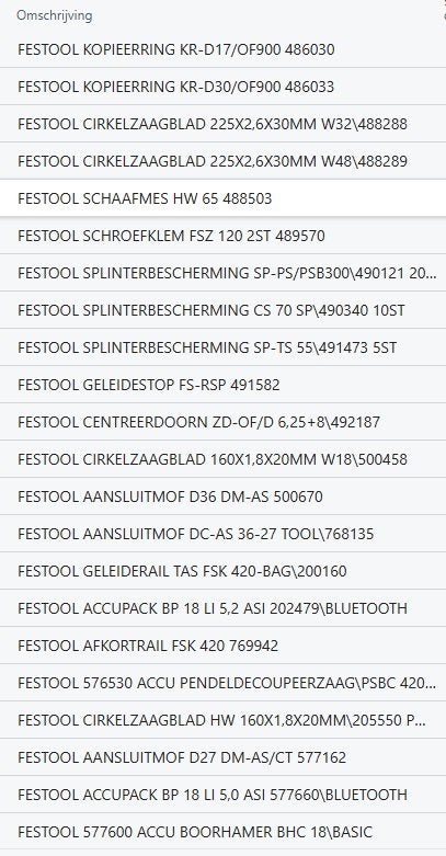 Foto 2 van Festool diversen uitverkoop