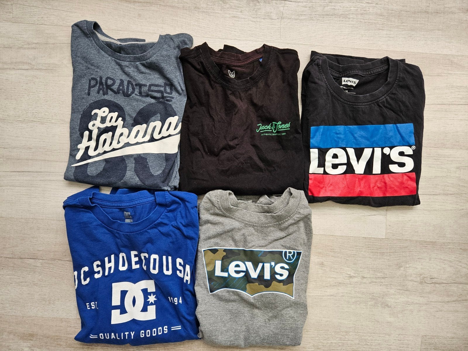 5  Shirts: Levi's, DC Shoes, Jack & Jones, Paradise, Ophalen of Verzenden, Jongen, Shirt of Longsleeve