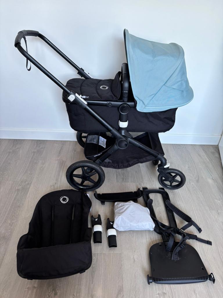 Bugaboo fox compleet ( Vapor blue) + accessories, Ophalen, Zo goed als nieuw, Bugaboo, Verstelbare duwstang