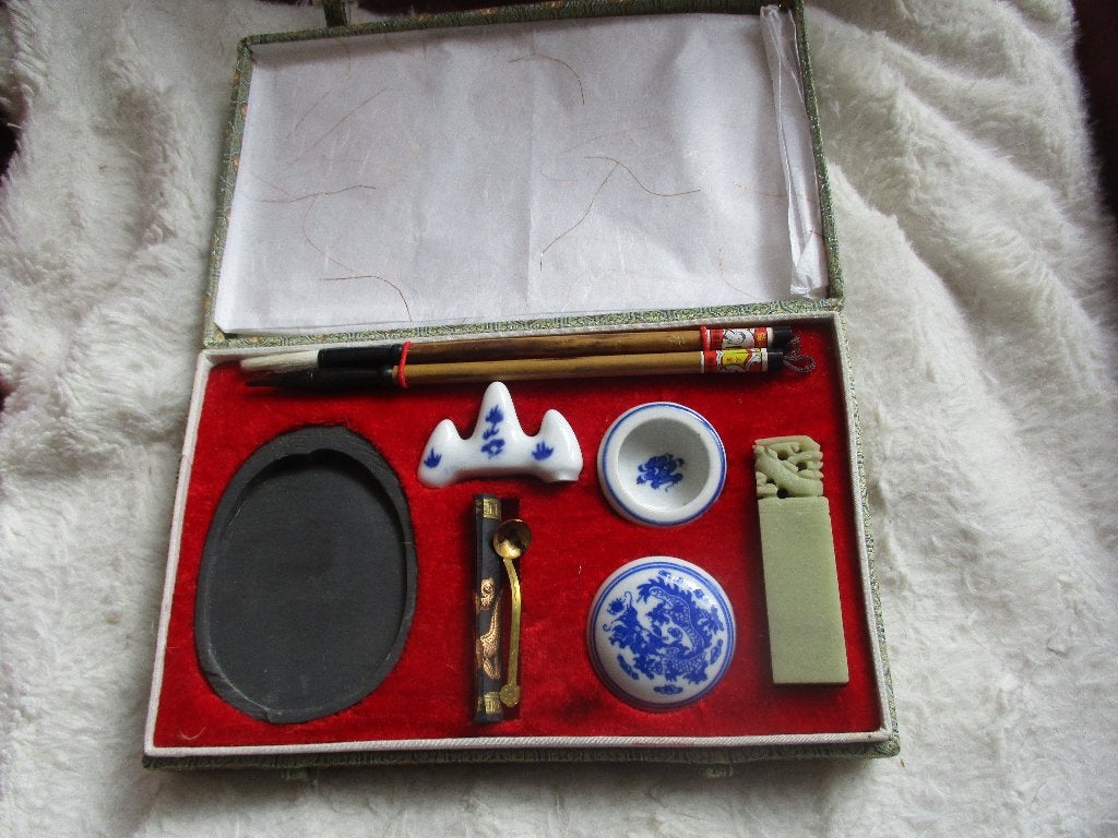 chinese kalligrafie set, Ophalen of Verzenden, Zo goed als nieuw, Overige typen