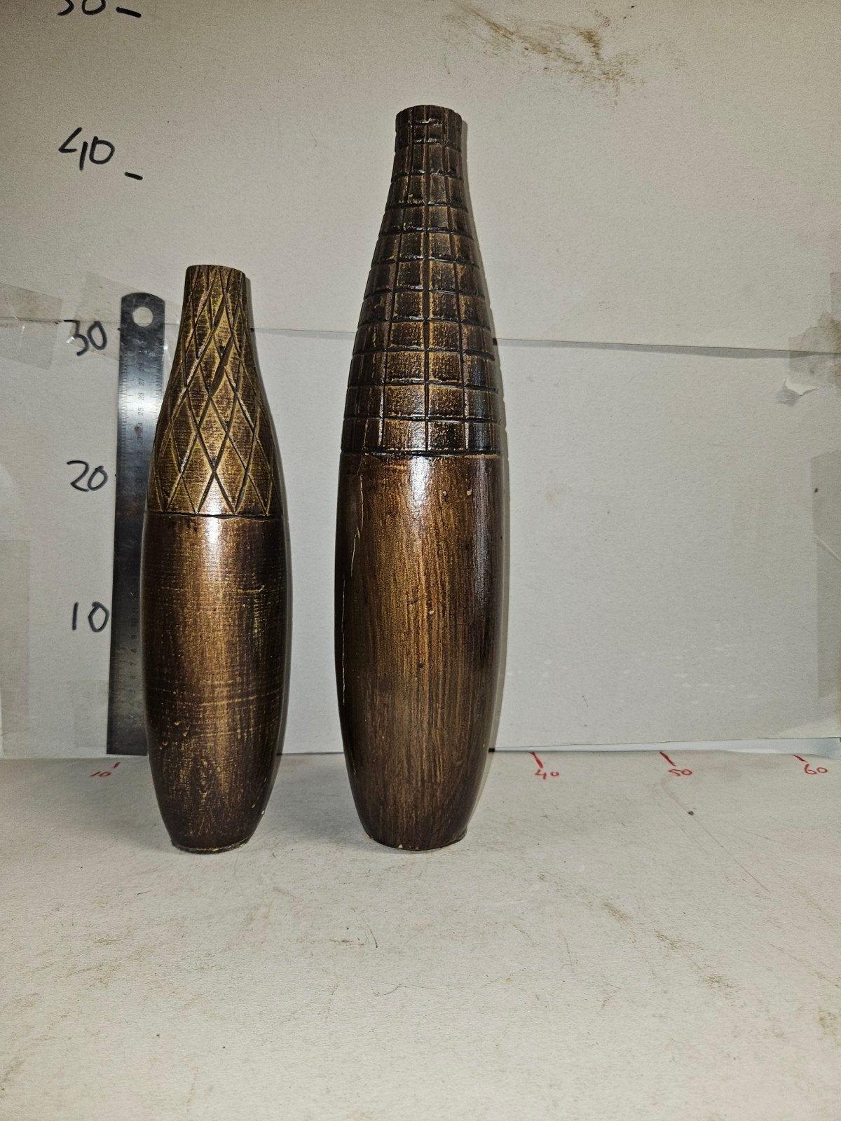 Decoratieve houten vazen, Ophalen of Verzenden
