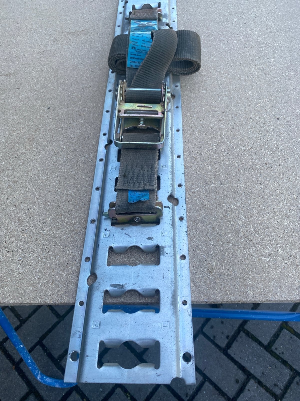 Sjorbanden met ratel en rail - 150 cm lang, Ophalen, Gebruikt