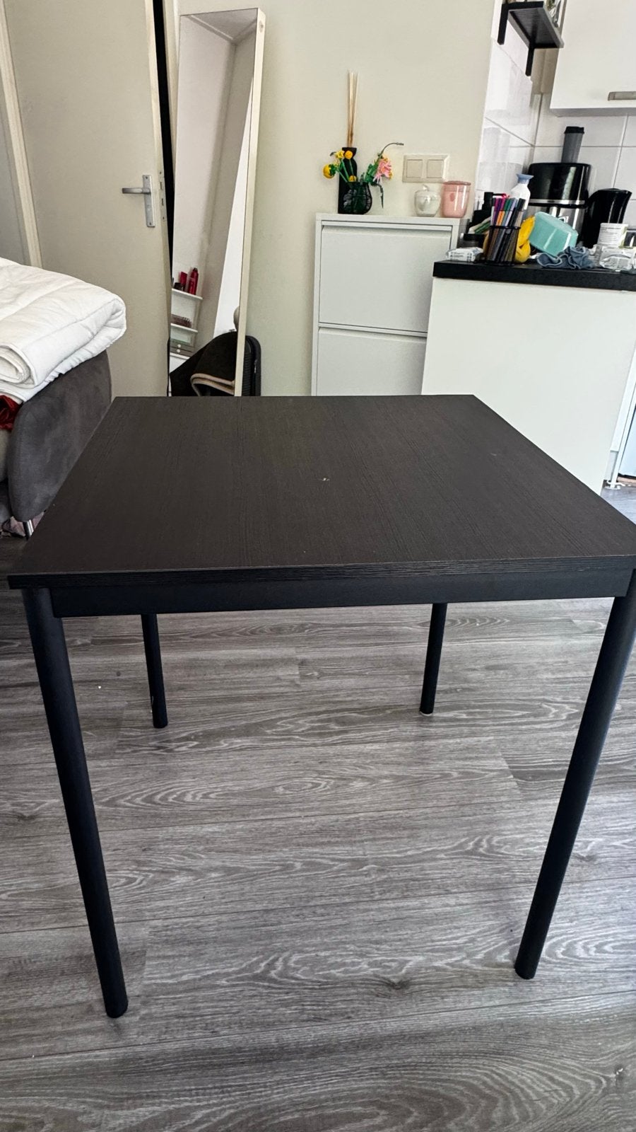 Ikea zwart tafeltje, Minder dan 50 cm, Gebruikt, 50 tot 100 cm, Vierkant