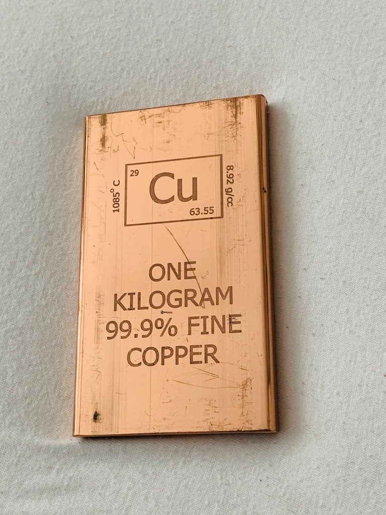 1 kilo baar 999 koper, Postzegels en Munten, Edelmetalen en Baren, Ophalen of Verzenden, Koper