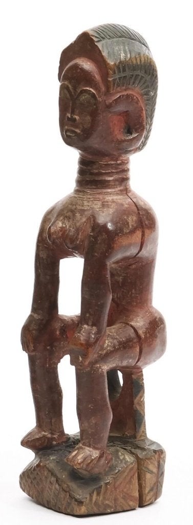 Afrikaans beeldje Baule vrouwtje, Antiek en Kunst, Hout, 22 cm, Afrika, Ophalen of Verzenden