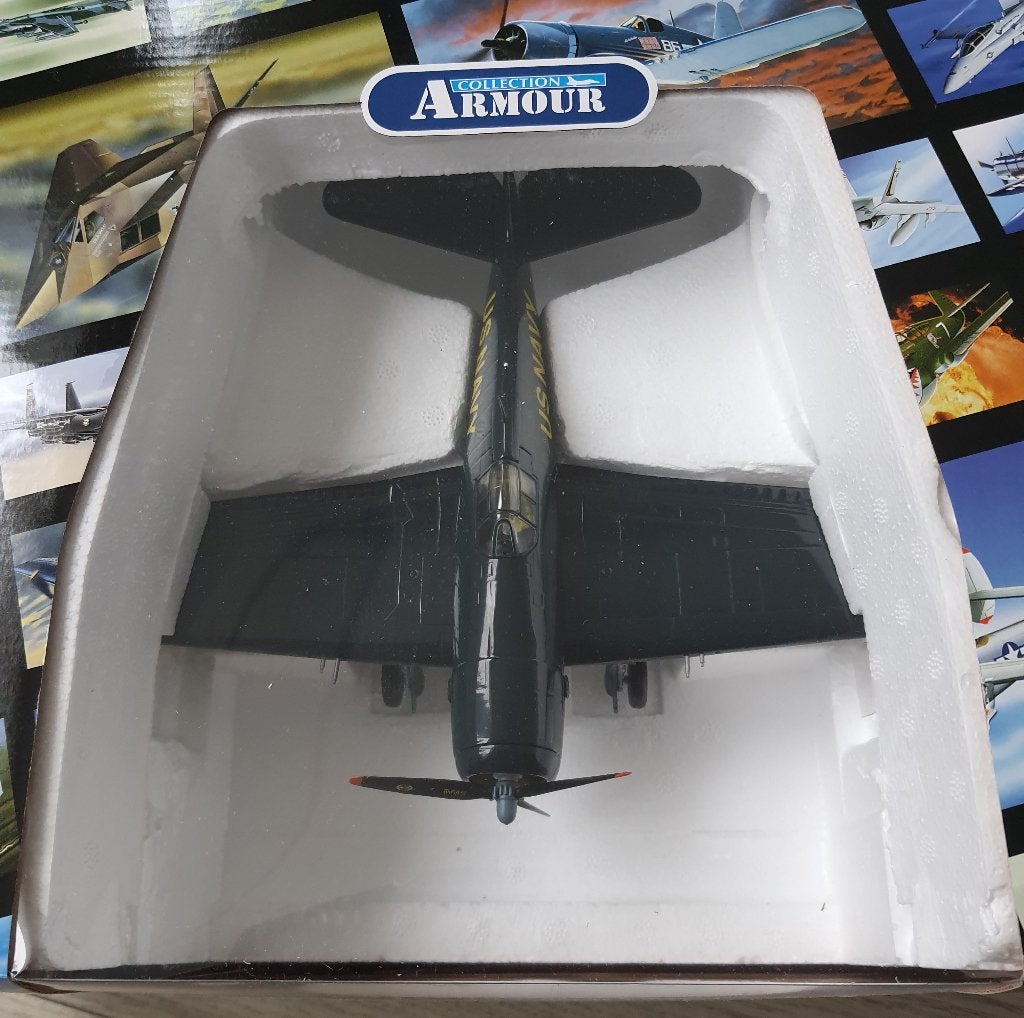 Franklin Mint F6F Blu Angels B11C989 als Nieuw in orig. doos, Zo goed als nieuw, Groter dan 1:72, Vliegtuig, Ophalen