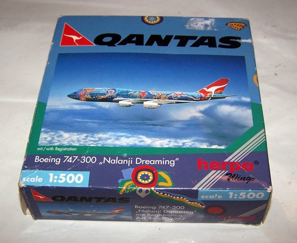 Herpa Wings 503952 Quantas Boeing 747-300 Nalanjin Dreaming., Ophalen of Verzenden, Nieuw, Schaalmodel