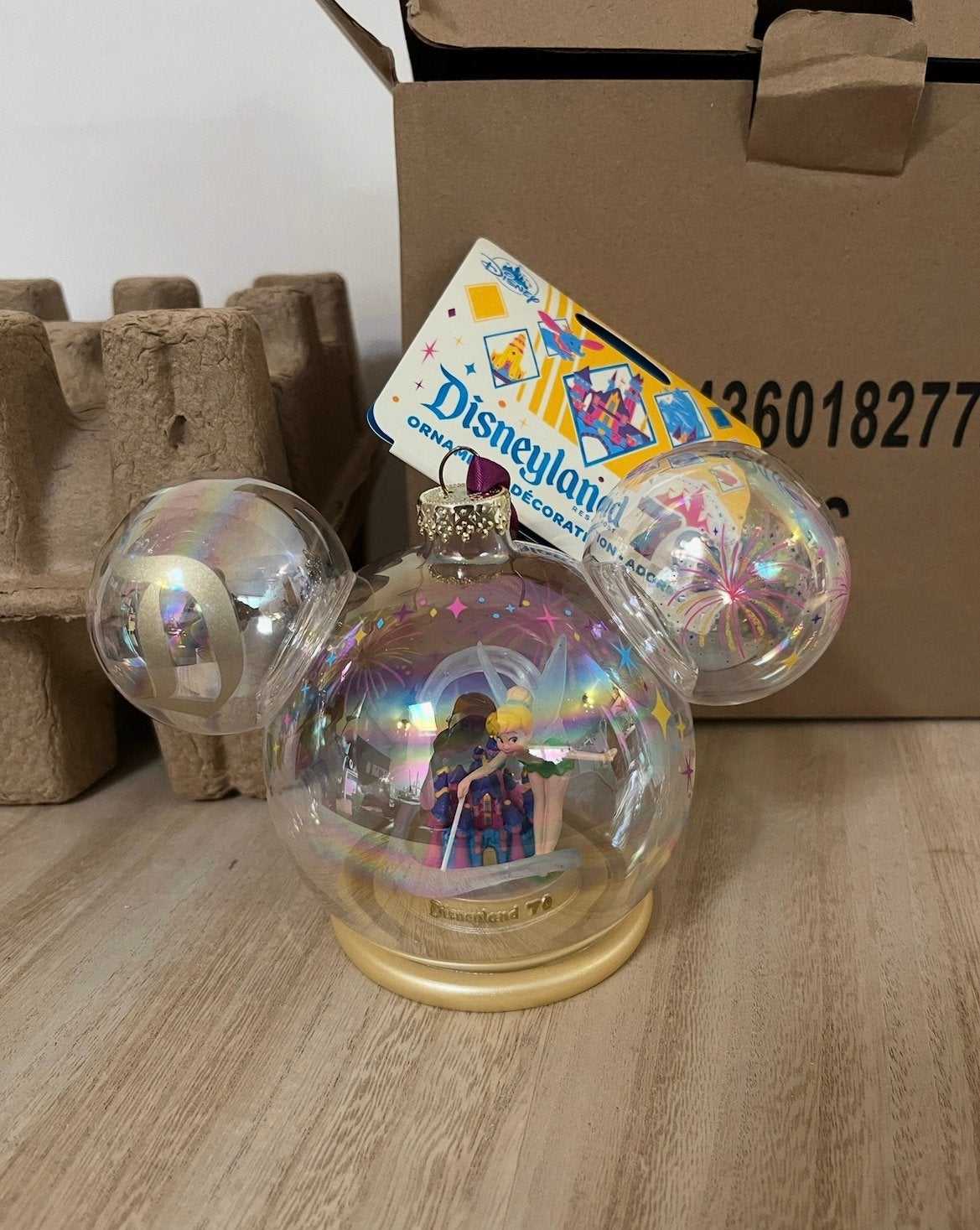 Disney Tinkerbell glas USA ornament, Verzamelen, Disney, Ophalen of Verzenden, Overige figuren, Nieuw, Beeldje of Figuurtje