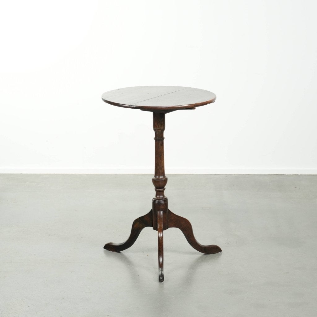 Antieke Engelse eikenhouten bijzettafel uit begin 19e eeuw, Minder dan 55 cm, Gebruikt, ., .