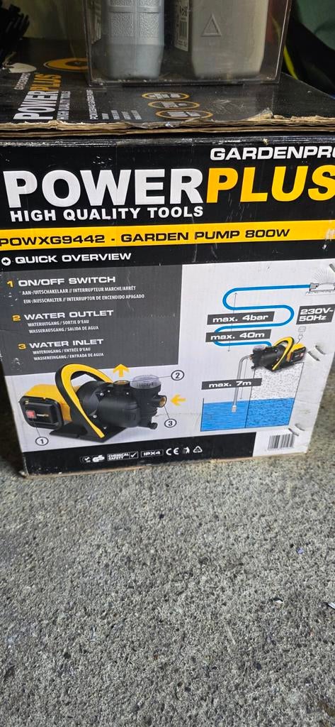 Powerplus Gardenpro Tuinpomp 800W - Nieuw in doos, Ophalen of Verzenden, Zo goed als nieuw, Elektrisch, Besproeiingspomp